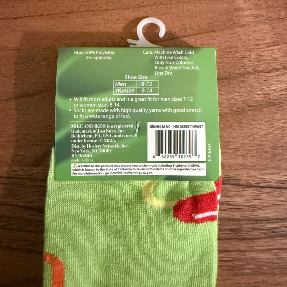 Tootsie Roll Pop & Mike and Ike Novelty‎ Crew Socks | 2-Pairs | NWT